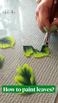 basic brush strokes to paint leaves