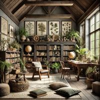 Dark Academia with Cottagecore, Romantic, Industrial, Nature-Inspired Styles