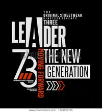 Leader New Generation Stylish Typography Slogan Stock Vector (Royalty Free) 1729655755