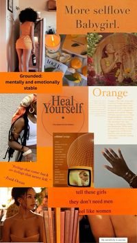 Orange vision board #blackgirl #orange #visionboard #aesthetic