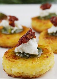 This elegant Sundried Tomato Polenta Bite appetizer is wonderful for the holidays!