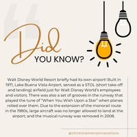 Did you know? 🛩️ Walt Disney World Resort once had its own private airport, the STOLport, where guests could fly directly into the magic from 1971 to the early 1980s! Swipe to see an aerial view of this unique piece of Disney history! (photo credits unknown) #disneyhistory #waltdisneyworld #funfact #travelagent #vacation #airport #travel #disney #disneyparks