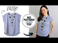 Just 2 measurements, 1 hr and 1 yd of fabric to make this EASY linen top for summer! - YouTube