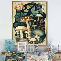 This beautiful "Vintage Mushrooms Amanita Muscaria III" Framed Canvas Art is printed using the highest quality fade-resistant ink on canvas.