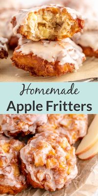 Celebrate fall with homemade apple fritters! These fried apple fritters are topped with a cinnamon-vanilla glaze and easy to make too.