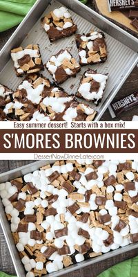 S'mores Brownies takes your favorite boxed mix up a notch with graham crackers, mini marshmallows, and Hershey's chocolate bar pieces. Easy to make and loved by all!