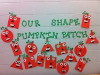 We made different shaped pumpkins after reading spookley the square pumpkin!