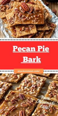 Turn your beloved pecan pie into a crunchy delight with this simple Pecan Pie Bark recipe. Using graham crackers as the base and a homemade caramel pecan topping, this bark is perfect for sharing at parties or savoring as a sweet indulgence. Each bite captures the essence of pecan pie in a fun, easy-to-eat form. Quick to prepare and utterly delicious, it's the perfect dessert for any gathering.