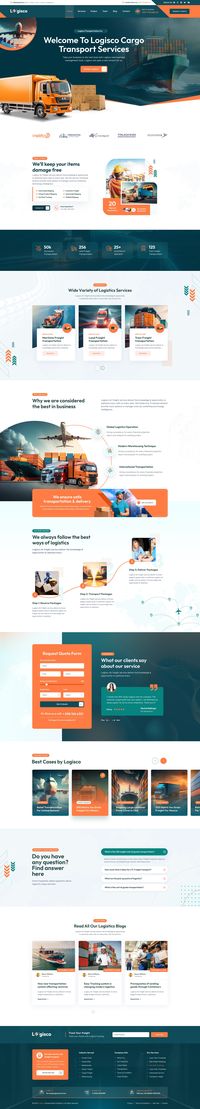 Logisco - Transportation & Logistics Business Figma Template, #Template, #ADVERTISEMENT, #Figma, #Business, #Logistics, #Transportation, #ad