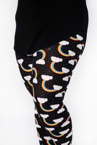 SweetLegs Crops feature the same signature legging fit and style that you love, but with a shorter inseam that’s cropped above the ankle and perfect for warmer weather! Super Brite 2.0 is based off of a fan-favorite print from the past. Featuring bold, happy rainbows on a black background, let your true self shine in Super Brite 2.0!