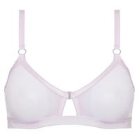 Venus is a soft bra with cut-out detail made from all sheer silky-soft mesh. As a cheeky detail, Venus mesh bra can be opened at the front, which can be used for both nursing and for play. Venus’ cups are shaped by satin straps joined by a sexy metal ring. On top of that, Venus has folded straps at the back of the bra giving an edgy detail.