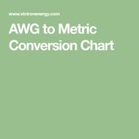 AWG to Metric Conversion Chart