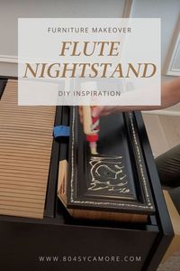 Learn how to update furniture to create a modern boho look with fluted pole wrap. Get just the right stain color and find all the steps on the blog. Be sure to subscribe for more DIY and decorating inspiration.