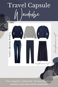 Basics in navy for your travel capsule wardrobe. How to create a functional, comfortable and cohesive travel wardrobe with navy.