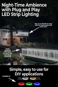 Run LED strips in super long lengths. These strips come with everything you need to plug-in and go. Check out our helpful Video Tutorial and learn how these light strips will be the perfect spring project for your outdoor and indoor lighting needs.