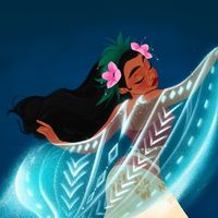 Liza🥨Illustrator on Instagram: "This illustration will take a special part on my feed… My match is Moana - Spirit and here I show her with a spirit of her grandma  I had the same special relationship with my granny and I still feel how she covers me with her arms protecting from adversity🫂  I admire the moment when Moana swims beyond the reef and her grandma helps her on the way to her dream. It’s so precise that it gives you goosebumps. (This is what I have right now!!!)   So heh hope you will like my version as much as I do🤞 . . . #moana#moanaart#moanadisney#moana2#disneyillustration#disneyfanart#disneyconcept#disneyprincesses#disneyillustrator#disneymoana#royaltober24"