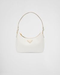 White Prada Re-Edition Saffiano leather mini bag | PRADA