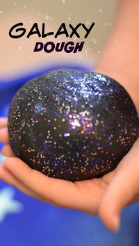 GALAXY DOUGH: a super smooth, ultra sparkly, & REALLY stretchy play material for kids. This no cook recipe takes seconds to make & is SO FUN! My kids played for hours!