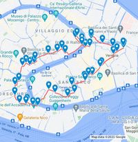 Starting and ending at Ponte dell'Accademia. Approx. 2.75 mi.