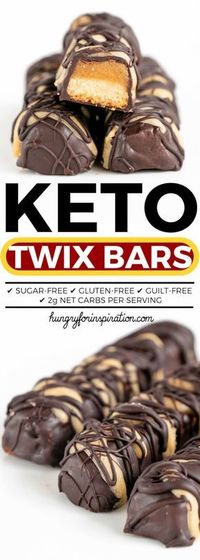 Keto Twix Bars - For real? Yep! Twix- Inspired Homemade Keto Bars with only 2g net carbs per bar! Delicious, healthy and 100& low carb! ⎮ hungryforinspiration.com #ketodessert #keto #ketorecipes #ketodiet #ketotreat #ketogenic #ketogenicdiet #lowcarbdesserts #lowcarbrecipes #lowcarbdiet #lowcarbsnacks #ketosnacks