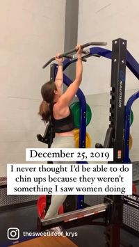 I always saw men doing chin ups. And it made me hesitate from ever wanting to do them because well chin ups just weren’t something I saw women do. Till I realized that’s bullshit 🤷🏻‍♀️ I started my chin up journey Christmas of 2019 and remember saying “wow that was hard.” But over time I didn’t give up. There were days I felt weak. Days where my form was horrendous. Days where I wanted to give up and do something easier. And this story isn’t just about chin ups, it’s about how your journey