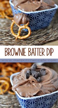 Seconds to whip together, this Brownie Batter Dip is perfect on anything from pretzels to strawberries, animal crackers to apples.