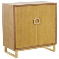 Maple and Jade Geometric 2-Door Cabinet in Brown and Gold | NFM