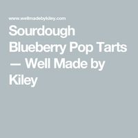 Sourdough Blueberry Pop Tarts — Well Made by Kiley