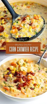 Best One-Pot Corn Chowder Recipe via @tastillyb