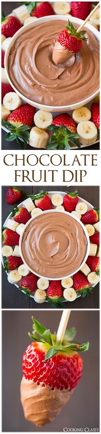 Chocolate Fruit Dip - is perfectly light and creamy and deliciously chocolatey. Easy to make too! Loved it!