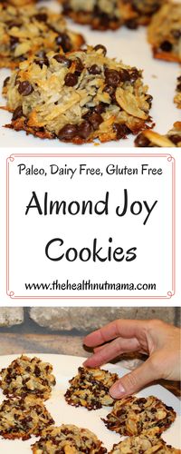 Paleo Almond Joy Cookies! Gluten Free, Dairy Free, Soy Free, Egg Free! So easy & delicious! Slap your mama good! www.thehealthnutmama.com