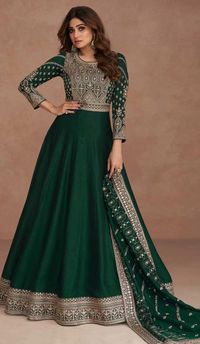 Traditional Wear Premium Silk Embroidery Work Anarkali Salwar Suit In Green #anarkalisalwarkameez, #heenastyle, #plussize, #plussizedresses #pakistanisuits, #plussizesalwarkameez, #lognanarkali, #anarkalidresses, #anarkalidressesonline, #anarkalidressesuk, #anarkalidressesstore, #anarkalidressesdiscount, #anarkalidressesusa, #anarkalidresses2023