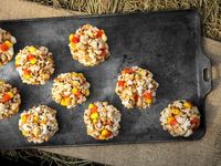 Candy Corn Popcorn Balls