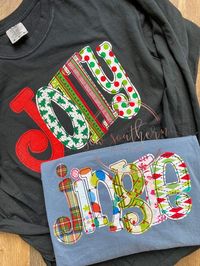 Christmas Wording Tees Applique - Etsy