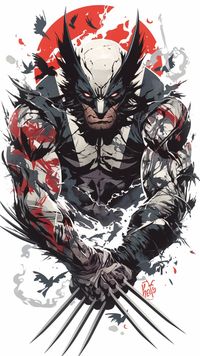 Channel the raw power and indomitable spirit of Logan, also known as Wolverine, with this striking vector art tattoo design.