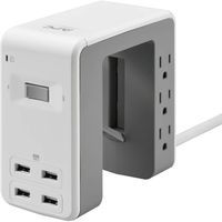 Apc by Schneider - Essential Surgearrest 6-Outlet/4-USB Surge Protector Strip - White