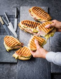 The Cubano sandwich This is an iconic food-truck sandwich in the US using Cuban mojo pork. It take a while to make but it's a great casual entertaining idea.