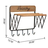 Featuring a unique design of accordion shape, our Farmhouse Accordion Laundry Towel Rack with Hooks is a must-have for farmhosue laundry room! This accordion style towel rack has 3 wooden towel bars and 5 hooks which make it perfect to tidy and dry clothing or hang hand towels in the laundry room or bathroom.