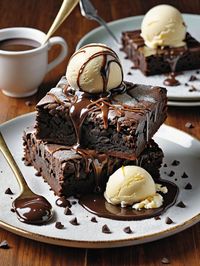 For a more indulgent dessert experience, a decadent combination of chocolate and caramel is the star A rich and fudgy chocolate brownie serves as the base, topped with a smooth and velvety caramel sauce