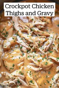 Enjoy the savory flavors of Crockpot Chicken Thighs & Gravy, effortlessly served over white rice. This simple, yet mouthwatering recipe transforms ordinary ingredients into a gourmet weeknight dinner. Perfect for busy families, it's a hearty meal that promises to comfort and satisfy. Pin this recipe for an easy, delicious solution to your dinner dilemmas. #CrockpotDinner #ChickenThighs #EasyMeals #FamilyDinner #ComfortFood