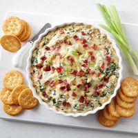 I’m checking out a delicious recipe for Hot Bacon Spinach Dip Recipe from Kroger! 