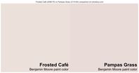 Benjamin Moore Frosted Café vs Pampas Grass color side by side