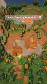 A cute teo player house for you and your duo to build in minecraft this halloween!