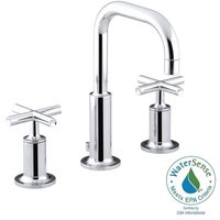 KOHLER Purist 8 in. Widespread 2-Handle Bathroom Faucet in Polished Chrome with Low Gooseneck Spout-K-14406-3-CP - The Home Depot