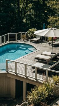 Explore five stunning layouts that maximize the beauty and usability of your above ground pool with deck, perfect for any backyard size.