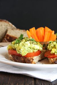 Make a healthier version of egg salad by mixing egg with creamy mashed avocado. Make ahead of time for an easy high-fiber lunch or breakfast.