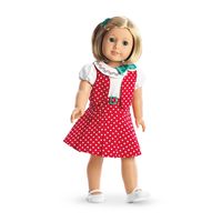 This article is about the BeForever version of the outfit. For the earlier Mattel version, see Kit's Reporter Dress. Kit's Reporter Dress was introduced to Kit's Collection in 2014 and retired in 2017. Retail cost was $28. 1 Dress 2 Vest 3 Shoes 4 Barrette 5 Trivia A special edition mini doll of Kit wearing the Reporter Dress and an abridged copy of Full Speed Ahead: My Journey with Kit was released in 2016.