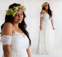 Online Shop Country Style Wedding Dresses Plus Size Cap Sleeve 2015 Off the Shoulder Low Back Boho Lace Wedding Dress |Aliexpress Mobile