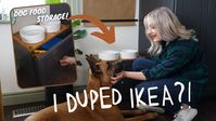 my dog deserved better...actually, so did my kitchen! | diy eating station IKEA dupe for dog - YouTube