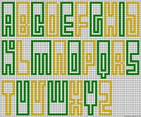 Alpha bracelet font pattern